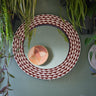 Ghanaian Sun Large Round Mirror 'Terracotta & White'-Mirror-AARVEN