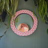Ghanaian Sun Small Round Mirror 'Pink & White'-Mirror-AARVEN