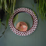 Ghanaian Sun Small Round Mirror 'Terracotta & White'-Mirror-AARVEN