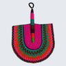 Ghanaian Woven Grass Fan 'Flamingo'-Fan-AARVEN