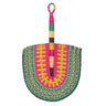 Ghanaian Woven Grass Fan 'Lime Tracks'-Fan-AARVEN