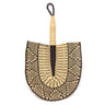 Ghanaian Woven Grass Fan 'Mono Daisy'-Fan-AARVEN