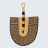 Ghanaian Woven Grass Fan 'Mono Geo'-Fan-AARVEN