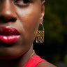 Honey Bee Brass Lace Hook Earrings-Earrings-AARVEN
