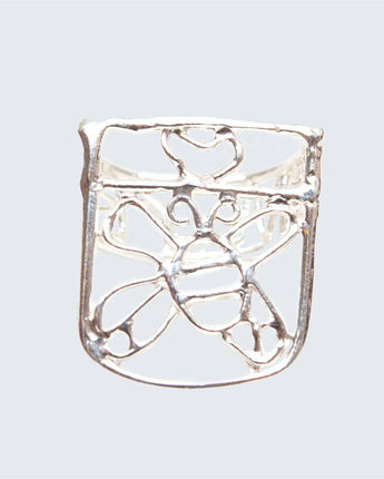 Honey Bee Silver Lace Ring-Ring-AARVEN