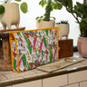 Indian Block Printed Large Pouch 'Kingfisher'-Pouch-AARVEN