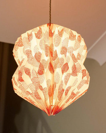 Indian Hand-folded Paper Diablo Lightshade 'Red Dots'-Paper Light Shade-AARVEN