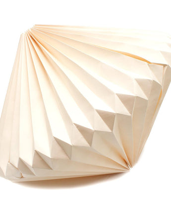 white recycled geometric paper lampshade handmade in India 