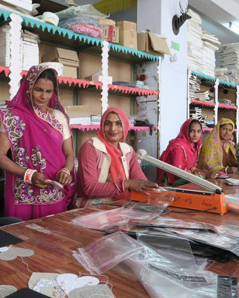 Indian Hand-folded Paper Saucer Lightshade 'Natural Calico'-Paper Light Shade-AARVEN
