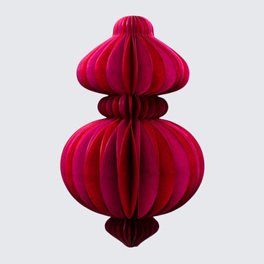 Indian Recycled Paper Decoration 'Large Magenta Bauble'-Decoration-AARVEN
