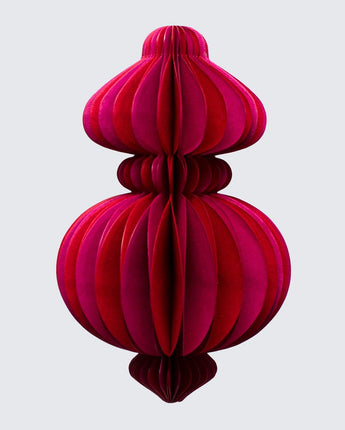 Indian Recycled Paper Decoration 'Large Magenta Bauble'-Decoration-AARVEN
