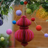 Indian Recycled Paper Decoration 'Large Magenta Bauble'-Decoration-AARVEN