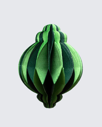 Indian Recycled Paper Decoration 'Small Green Bauble'-Decoration-AARVEN
