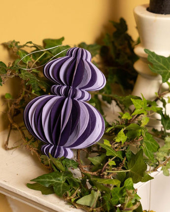 Indian Recycled Paper Decoration 'Small Lilac Bauble'-Decoration-AARVEN