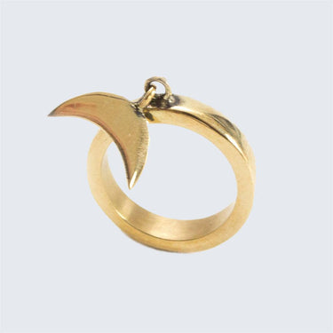 Kenyan Handmade Crescent Moon Charm Ring-Ring-AARVEN