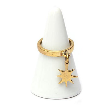 Kenyan Handmade Star Charm Brass Ring-Ring-AARVEN