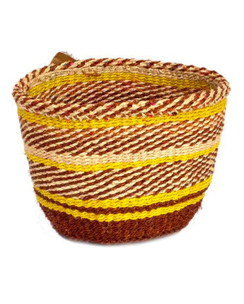 Kenyan Sisal Basket 'Sunflower' No.270-Storage Basket-AARVEN
