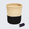 Kenyan Small Sisal Basket 'Grey and Natural'-Storage Basket-AARVEN