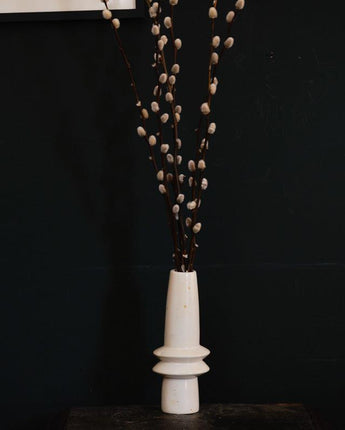 Kenyan Soapstone Hand Carved Large Vase 'Saturn'-Vase-AARVEN