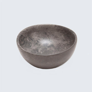Kenyan Soapstone Hand Carved Small Bowl 'Smokey Grey'-Bowl-AARVEN