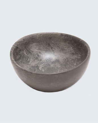 Kenyan Soapstone Hand Carved Small Bowl 'Smokey Grey'-Bowl-AARVEN
