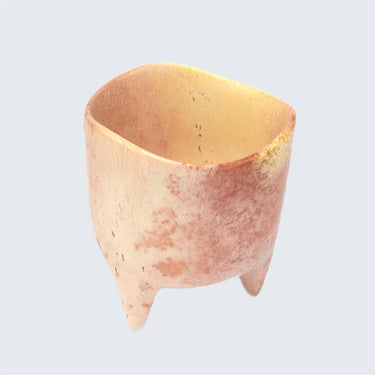 Kenyan Soapstone Hand Carved Small Plant Pot 'Marbled Pink'-Plant Pot-AARVEN