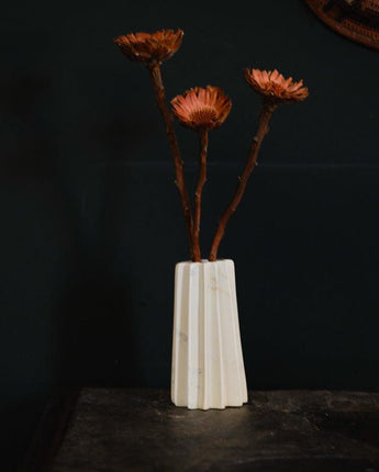 Kenyan Soapstone Hand Carved Small Vase 'Star'-Vase-AARVEN