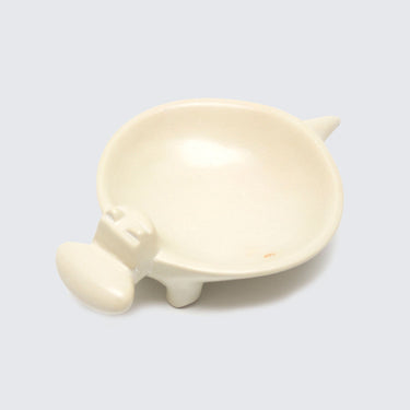 Kenyan Soapstone Hippo Dish 'Natural'-Bowl-AARVEN