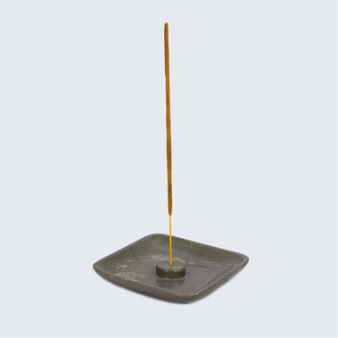 Kenyan Soapstone Incense Holder 'Smokey Grey'-Incense Holder-AARVEN