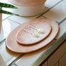 Kenyan Soapstone Oval Plate 'Marbled Pink'-Plate-AARVEN
