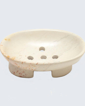 Kenyan Soapstone Oval Soap Dish 'Natural'-Soap Dish-AARVEN