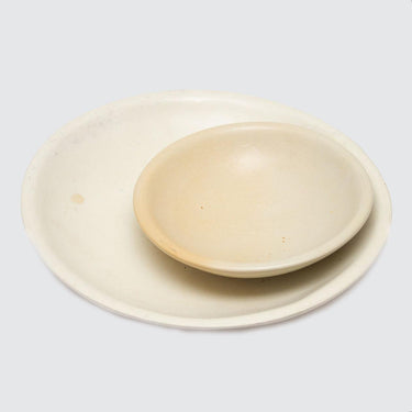 Kenyan Soapstone Shallow Dish 'Natural'-Bowl-AARVEN