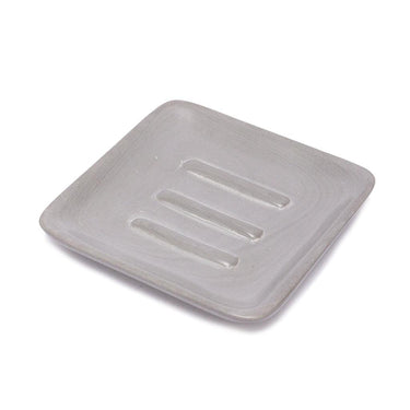 Kenyan Soapstone Square Soap Dish 'Smokey Grey'-Soap Dish-AARVEN