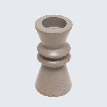Kenyan Soapstone Tealight Candle Holder 'Smokey Grey'-Candle Holder-AARVEN