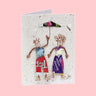 KICK Recycled Wire Card 'Couple & Brolly'-Greeting Card-AARVEN
