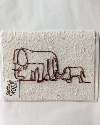 KICK Recycled Wire Card ‘Elephants’-Greeting Card-AARVEN