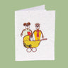 KICK Recycled Wire Card 'Parents and Pram'-Greeting Card-AARVEN