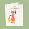 KICK Recycled Wire Card ‘Woman and Umbrella’-Greeting Card-AARVEN