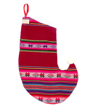 Large Christmas Stocking 'Inca Cherry'-Decoration-AARVEN