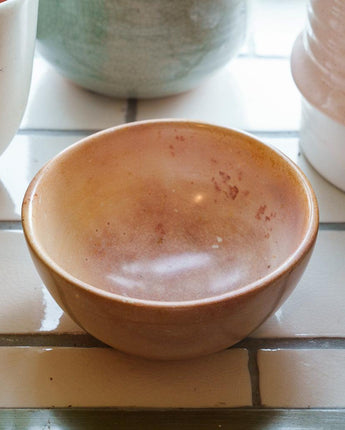 Large Round Soapstone Dish Bowl 'Marbled Pink'-Bowl-AARVEN