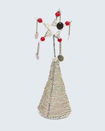 Maasai Beaded Tree Top Decoration 'Silver Star'-Decoration-AARVEN