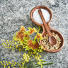 Olive Wood Double Bowl With Spoon-Bowl-AARVEN