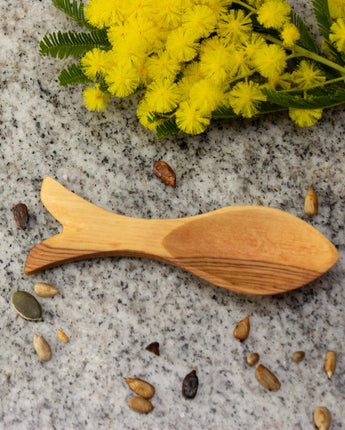 Olive Wood Large Fish-Shaped Spoon-Spoon-AARVEN