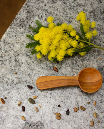 Olive Wood Salt Spoon Large-Spoon-AARVEN