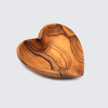 Olive Wood Small Heart Salt & Spice Dish-Bowl-AARVEN