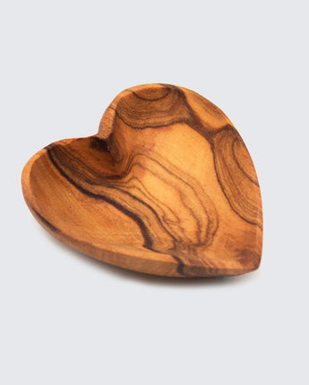 Olive Wood Small Heart Salt & Spice Dish-Bowl-AARVEN