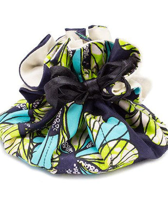 Rwandan Jewellery Compartment Pouch 'African Flower Power'-Pouch-AARVEN