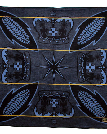 Small Khotso Traditional Basotho Blanket 'Black & Blue Corn'-Blanket-AARVEN