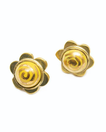 Artisans & Adventurers Solstice Stud Earrings - gold-toned recycled brass earrings