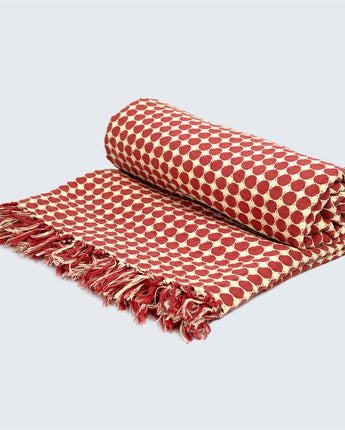 Tanzanian Hand Woven Throw 'Brick Red'-Throw-AARVEN